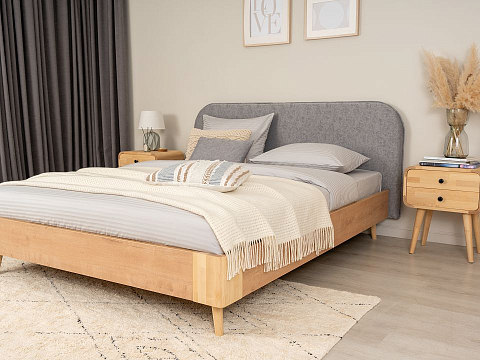 Кровать в стиле минимализм Lagom Plane Chips - Оригинальная кровать без встроенного основания из ЛДСП с мягкими элементами.