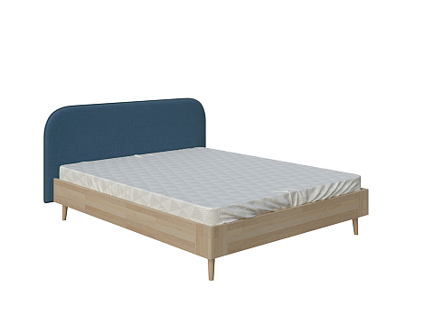 Кровать в скандинавском стиле Lagom Plane Wood - Оригинальная кровать без встроенного основания из массива сосны с мягкими элементами.