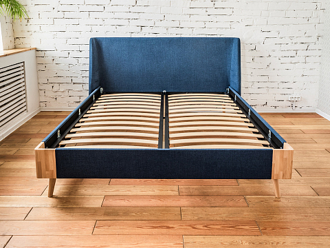 Кровать в стиле минимализм Lagom Side Soft - Оригинальная кровать в обивке из мебельной ткани.