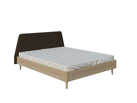 Кровать в скандинавском стиле Lagom Hill Wood - Оригинальная кровать без встроенного основания из массива сосны с мягкими элементами.