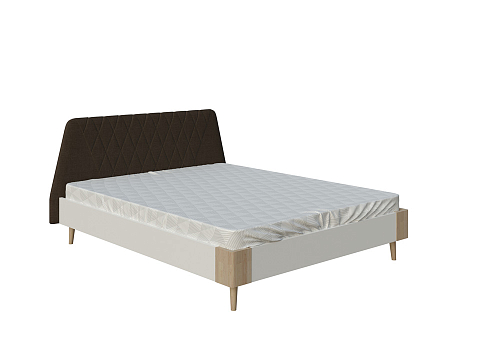 Кровать в стиле минимализм Lagom Hill Chips - Оригинальная кровать без встроенного основания из ЛДСП с мягкими элементами.